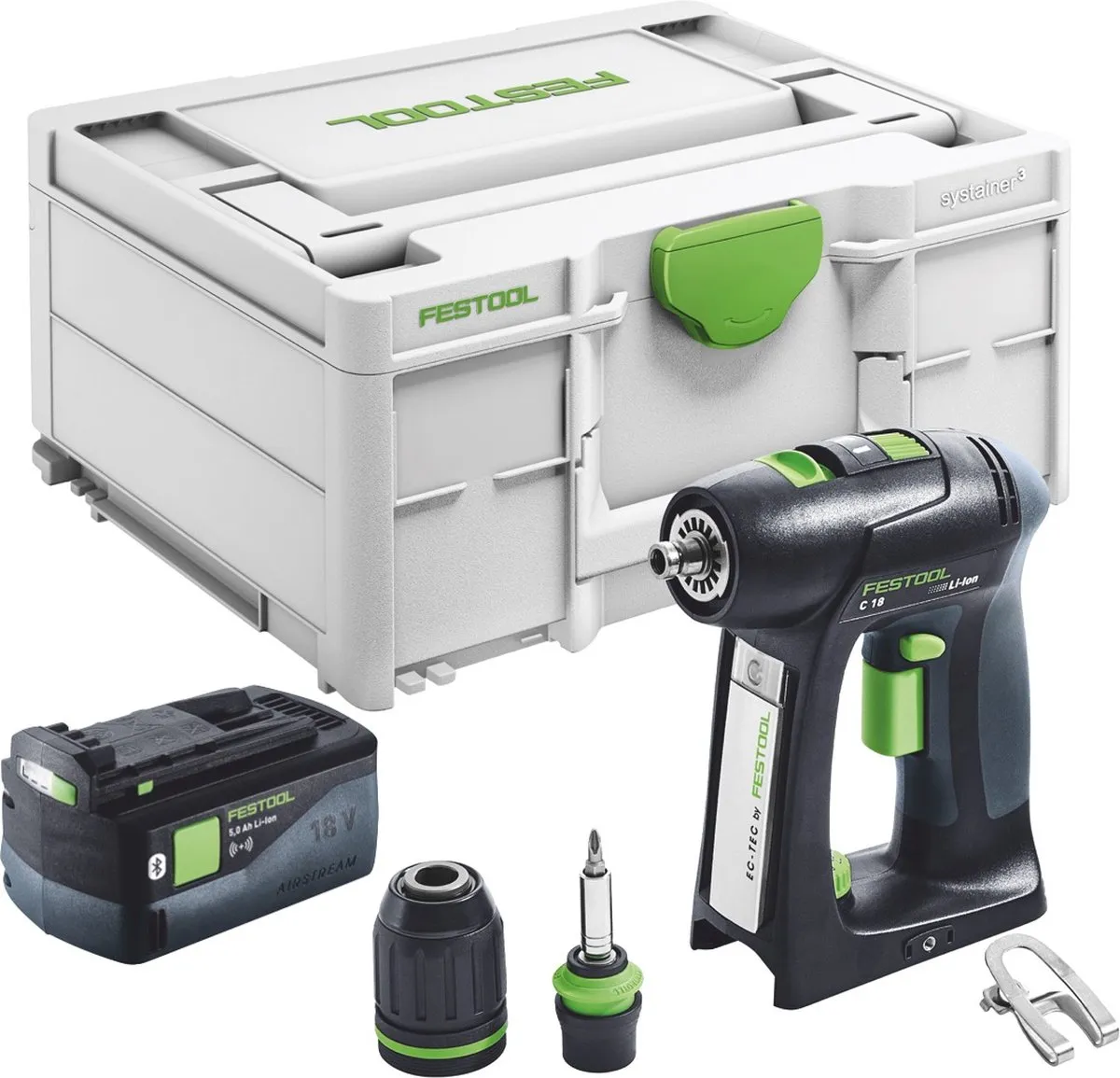 Festool C 18 Basic Accuboormachine 18V 45Nm - 5.0Ah - 1x Accu - afbeelding 3 van 6