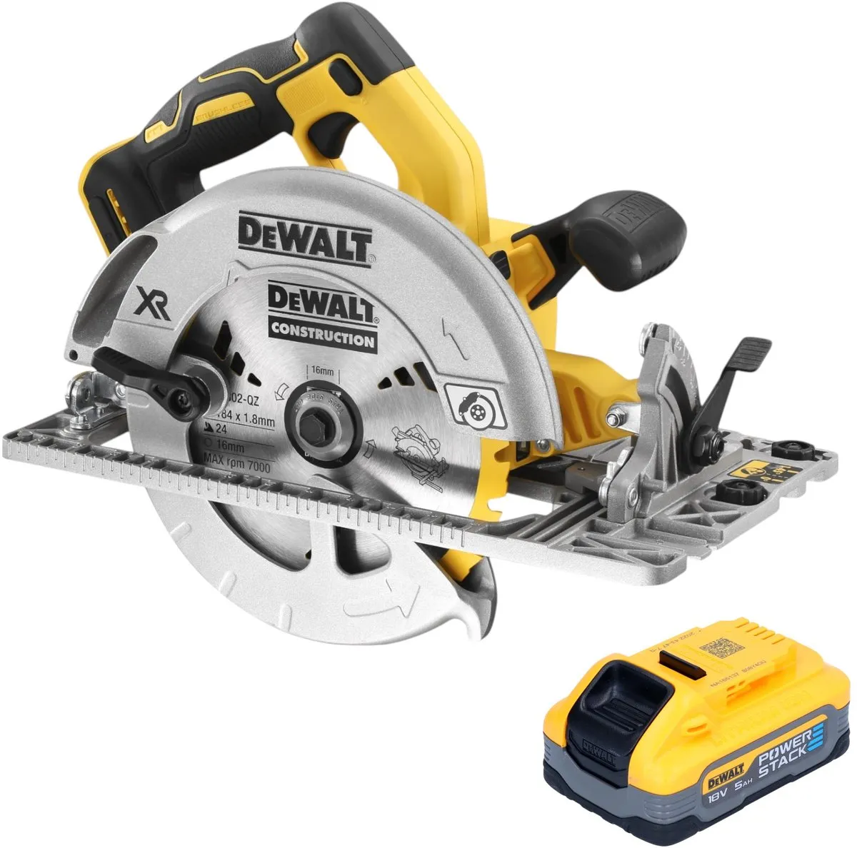DeWalt DCS572N Accucirkelzaag 18V 184mm borstelloos