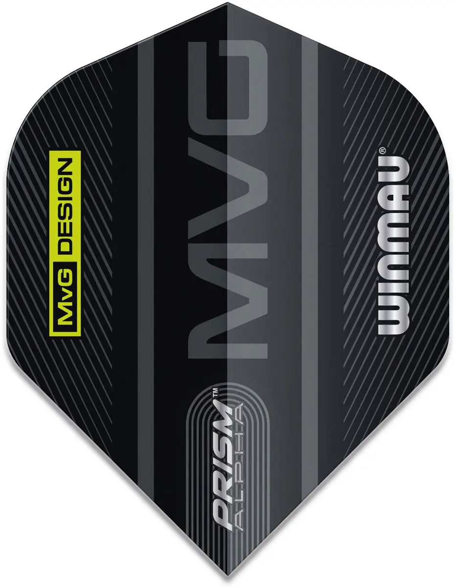 Winmau Prism Alpha MVG Dart Flights - 3 Stuks - Zwart