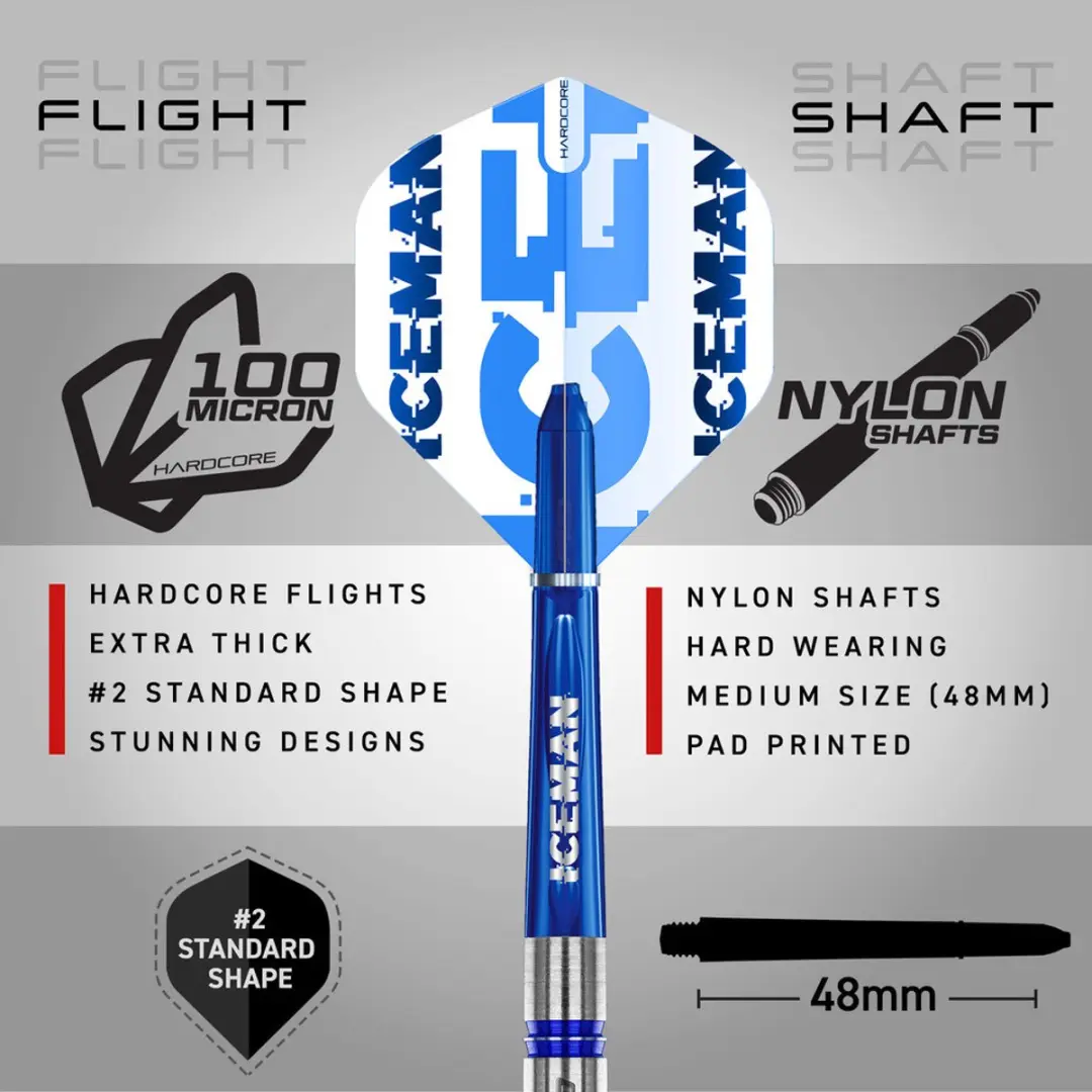 Red Dragon Gerwyn Price Iceman Cool Blue Series 80% Dartpijlen - 3 Stuks
