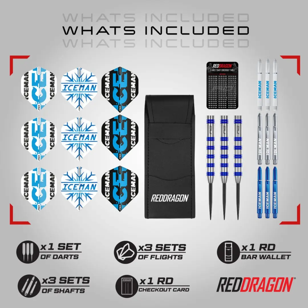 Red Dragon Gerwyn Price Iceman Cool Blue Series 80% Dartpijlen - 3 Stuks