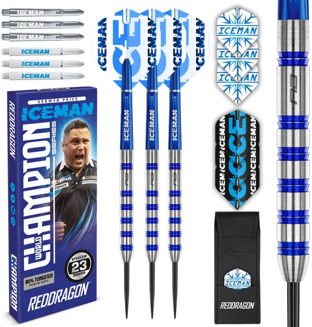 Red Dragon Gerwyn Price Iceman Cool Blue Series 80% Dartpijlen