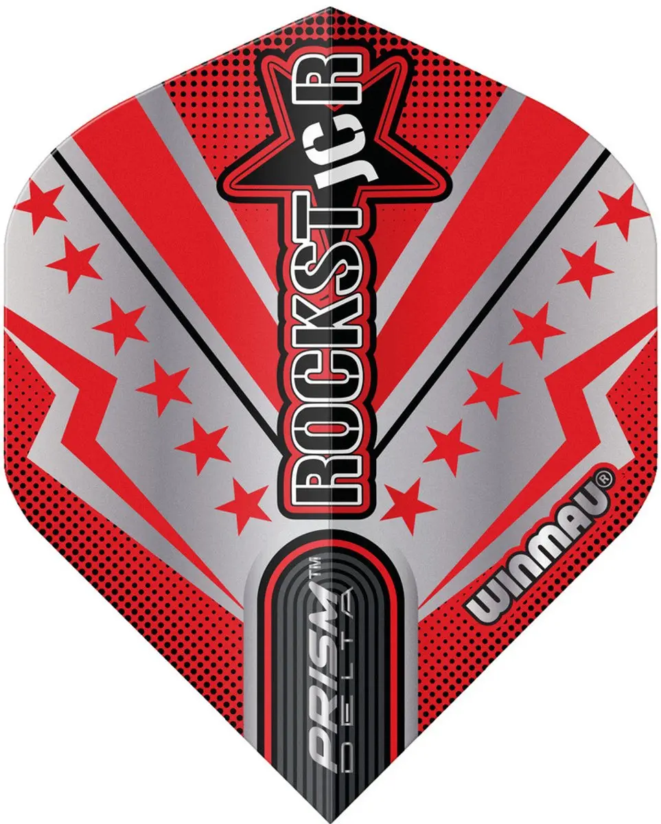 Winmau Prism Delta Joe Cullen Rockstar Series Dartvleugels 3 Stuks - Rood/Zilver/Zwart