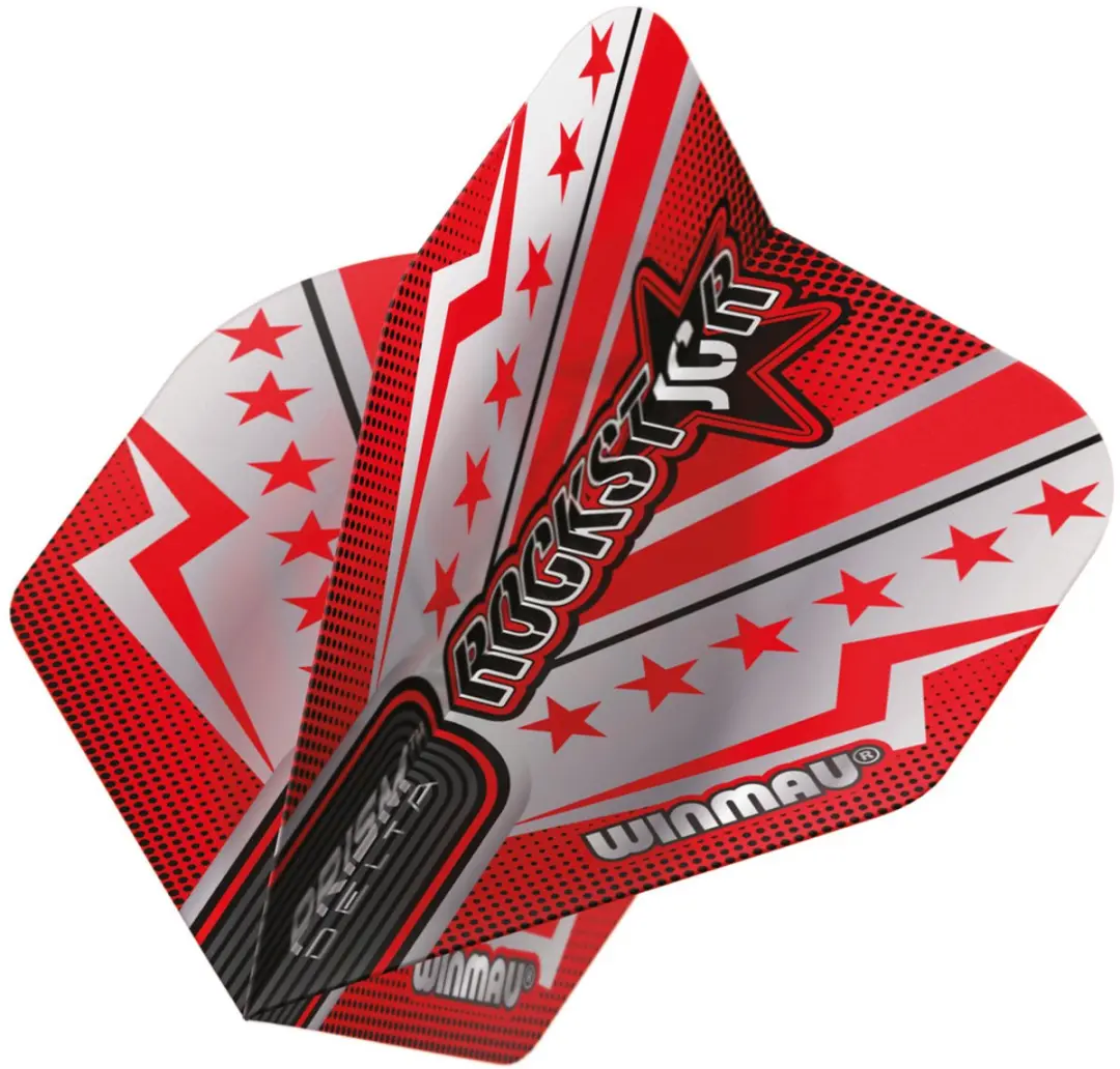 Winmau Prism Delta Joe Cullen Rockstar Series Dartvleugels 3 Stuks - Rood/Zilver/Zwart