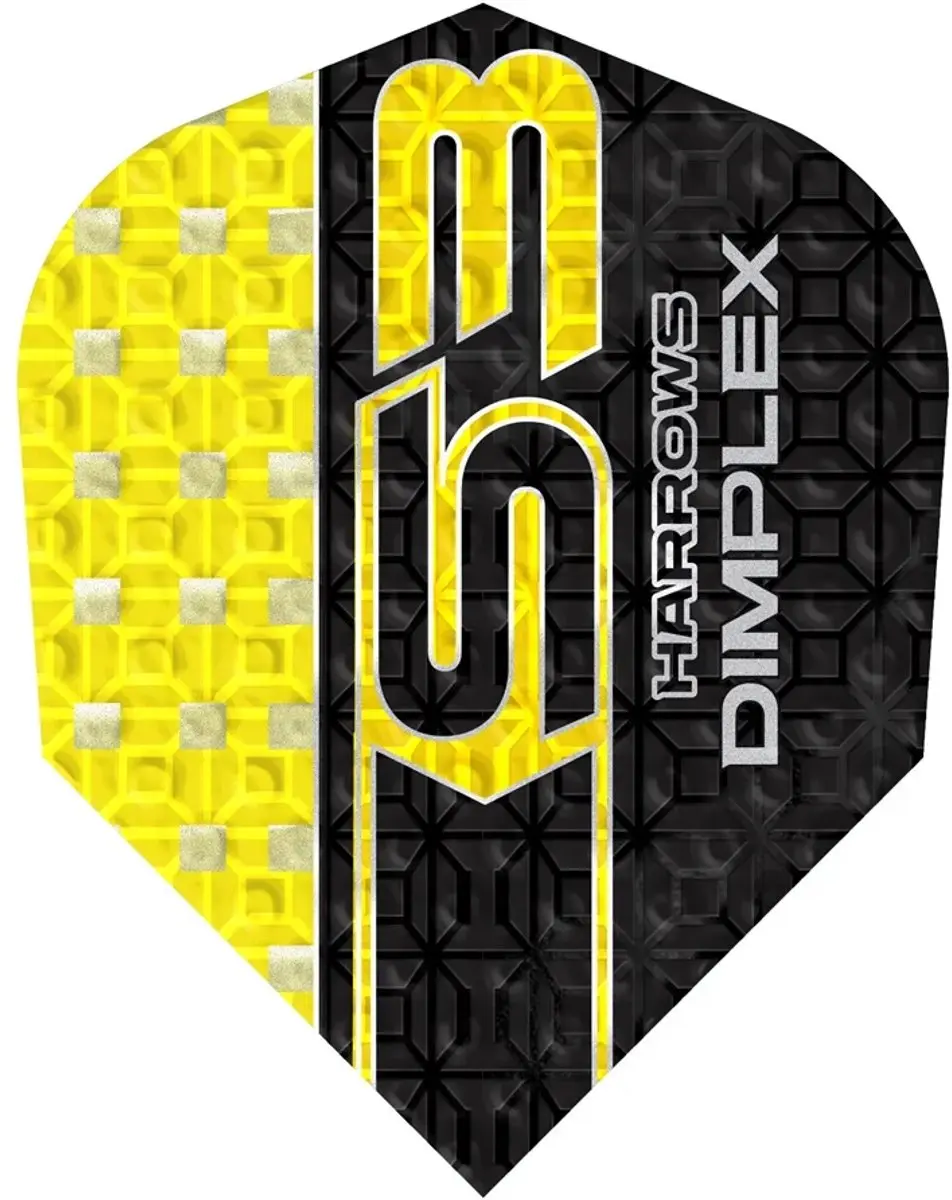 Harrows Dimplex S3 NO6 Dart Flights - Geel/Zwart - 3 Stuks