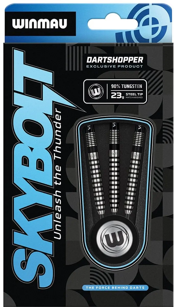 Winmau Skybolt Straight Dartpijlen 3-delig - Zilver/Zwart