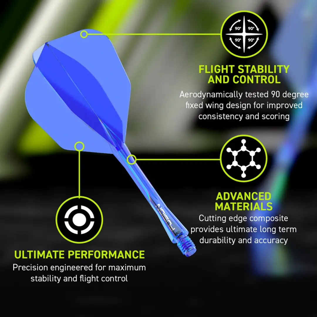 Winmau Fusion Blue NO6 Dart Flights - 3 Stuks