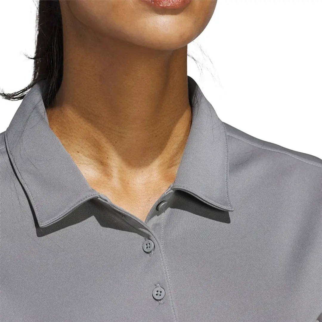 Adidas Solid Performance Poloshirt Dames L - Grijs
