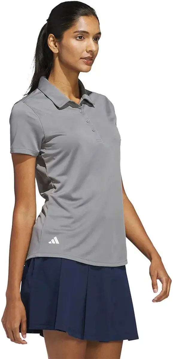 Adidas Solid Performance Poloshirt Dames L - Grijs