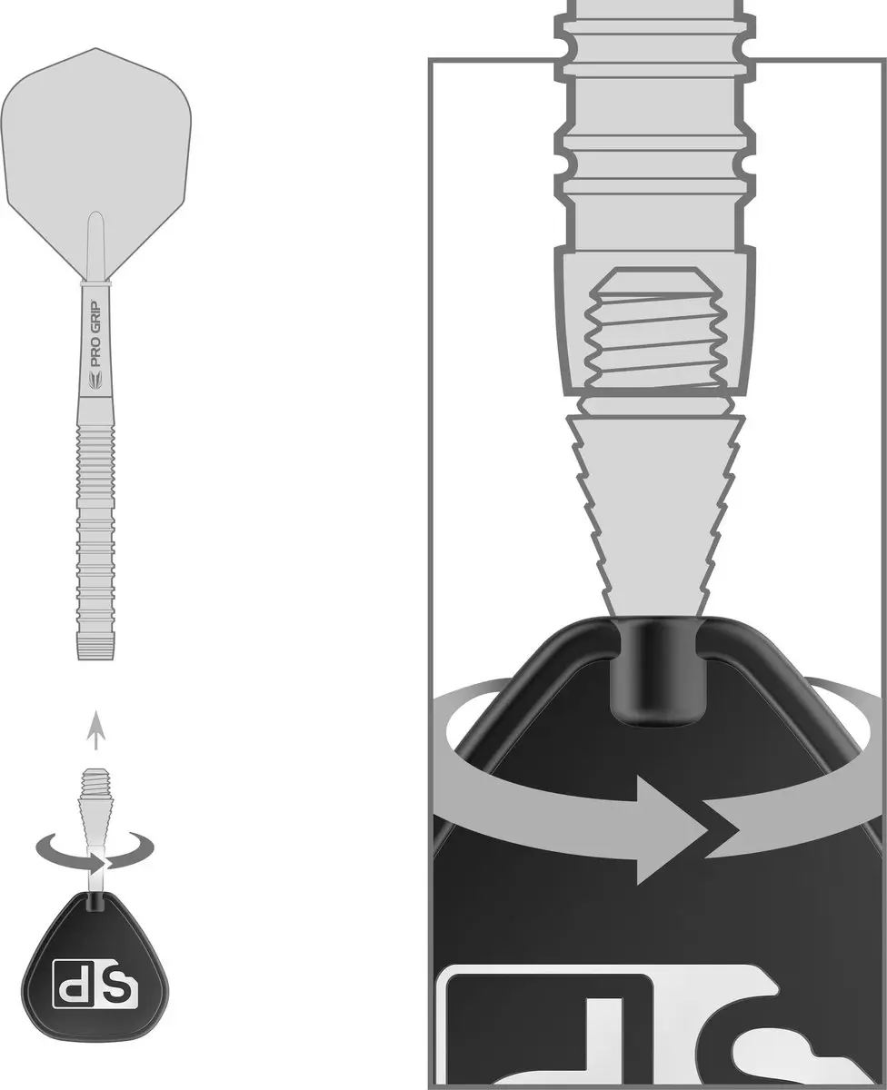 Target Titanium Grooved Swiss Point 26mm - Zwart - 3 Stuks