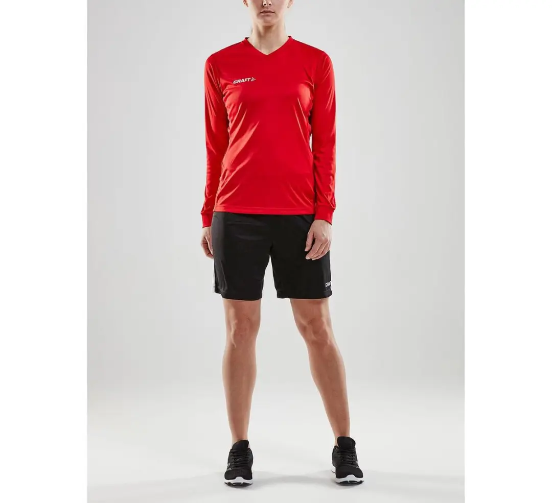 Craft Squad Solid LS Sportshirt Dames - S - Rood/Wit