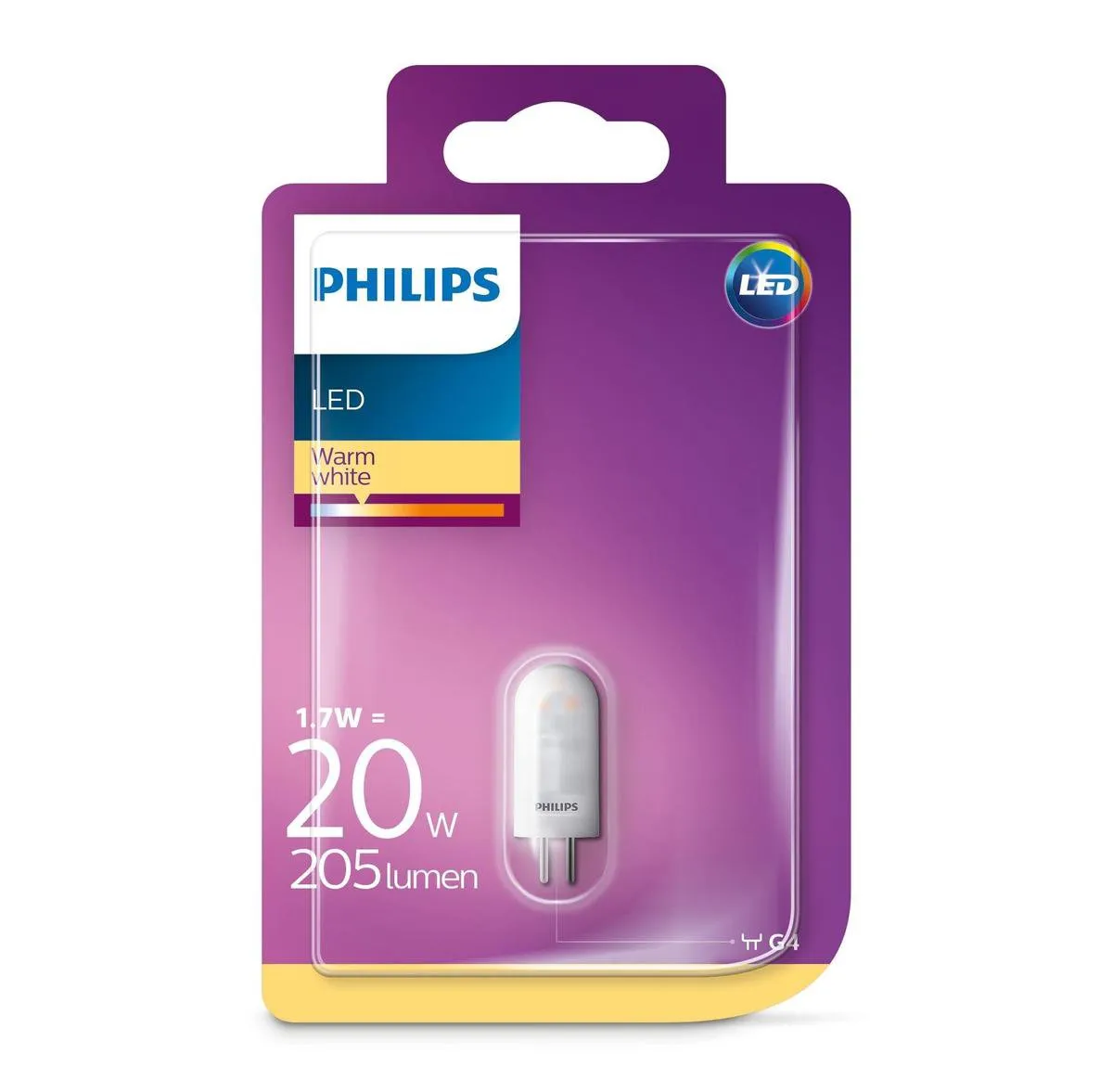 Philips Led WW 12V G4 20W Warm Wit - Helder