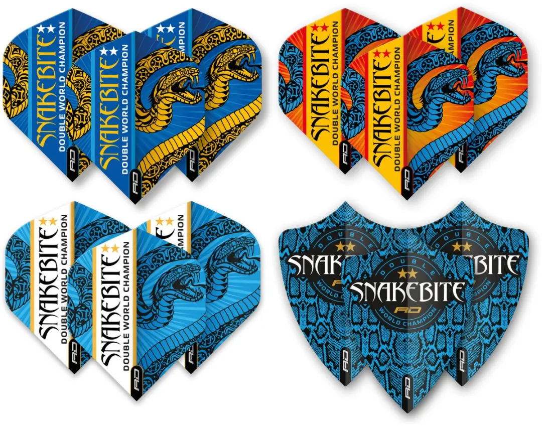 Red Dragon Peter Wright Snakebite Dart Flights - 3 Stuks - Multi - afbeelding 6 van 6