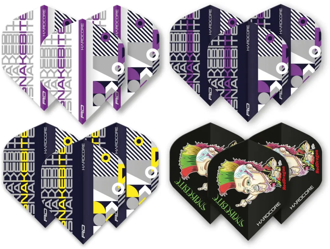 Red Dragon Peter Wright Snakebite Dart Flights - 3 Stuks - Multi