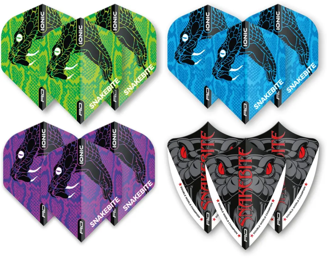 Red Dragon Peter Wright Snakebite Dart Flights - 3 Stuks - Multi