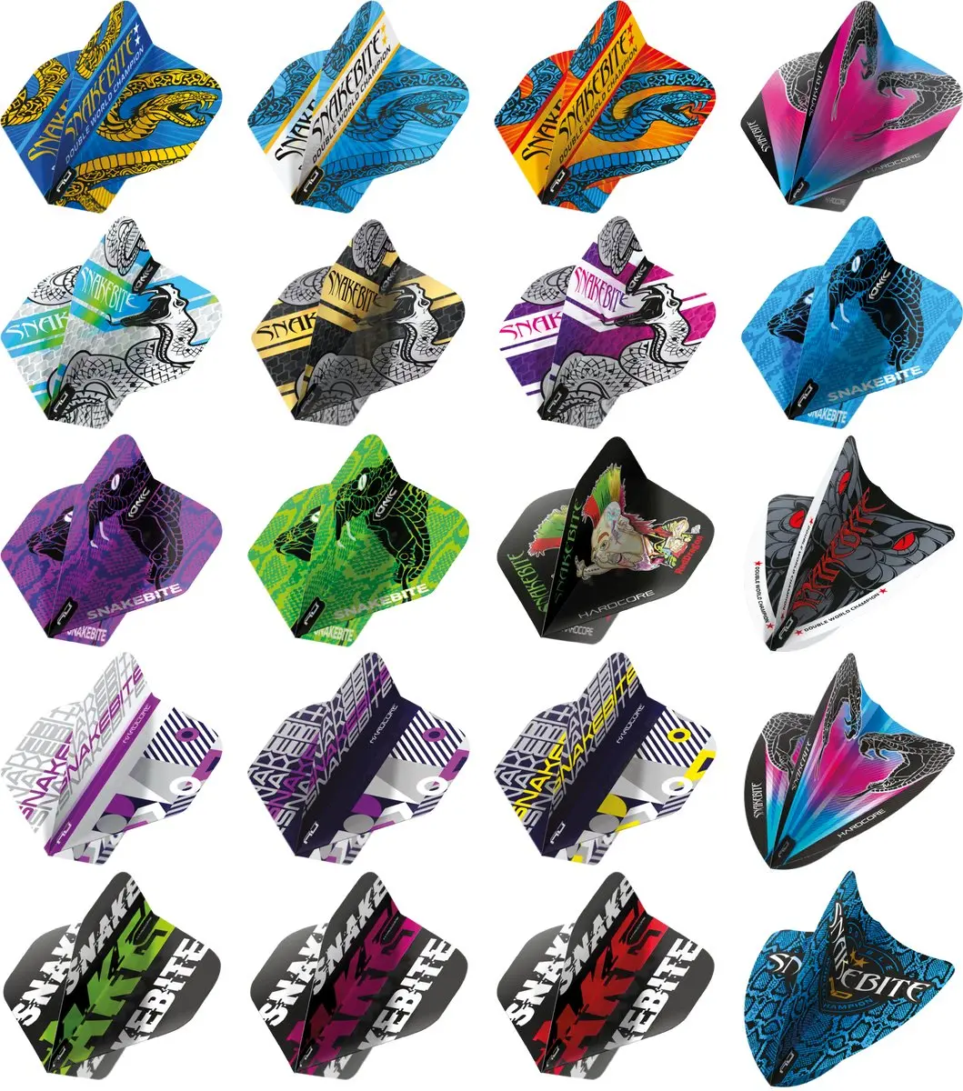 Red Dragon Peter Wright Snakebite Dart Flights - 3 Stuks - Multi