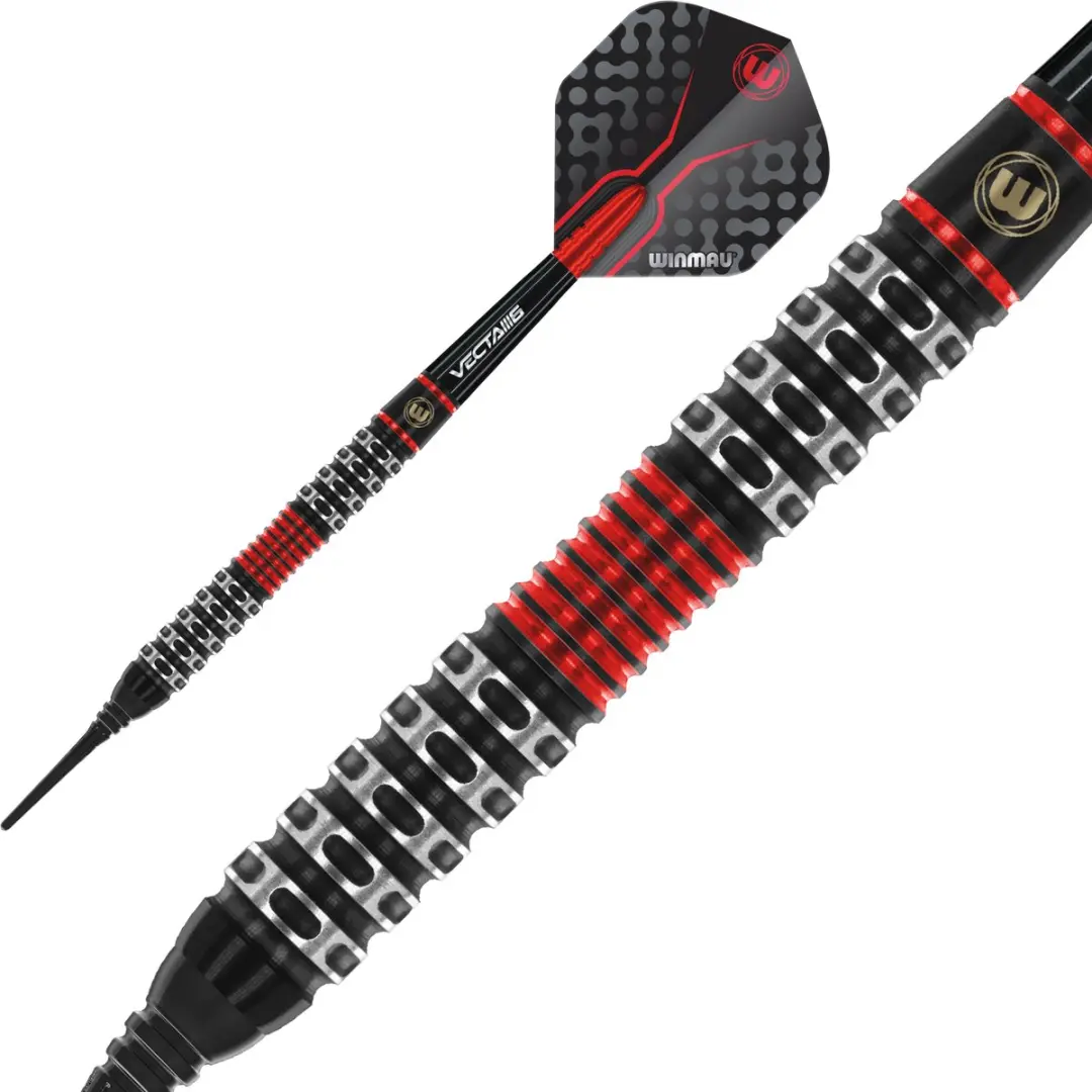 Winmau Joe Cullen Special Edition Soft Tip Darts - 3 Stuks - Rood/Zwart