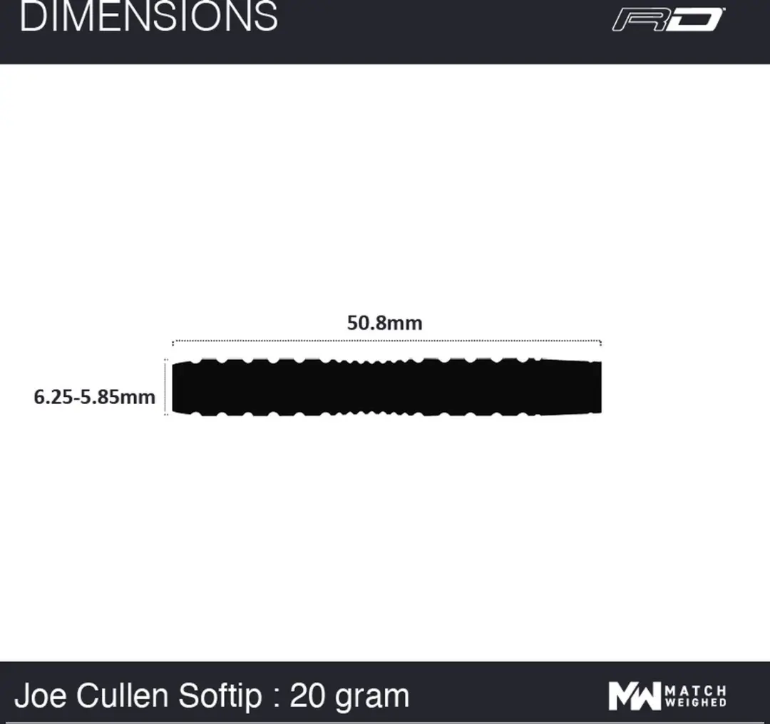 Winmau Joe Cullen Special Edition Soft Tip Darts - 3 Stuks - Rood/Zwart