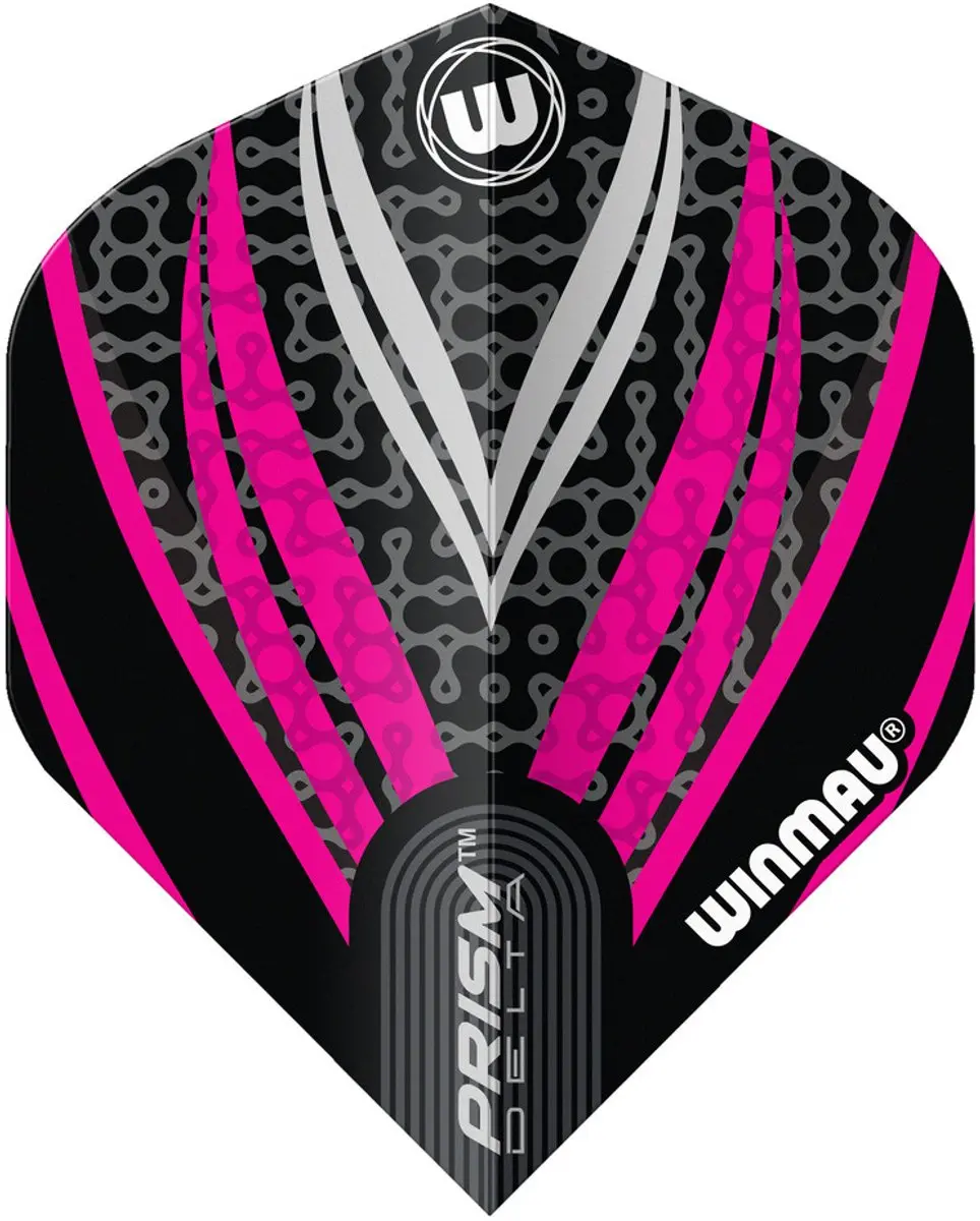 Winmau Prism Delta Dart Flights - 3 Stuks - Roze/Wit/Zwart