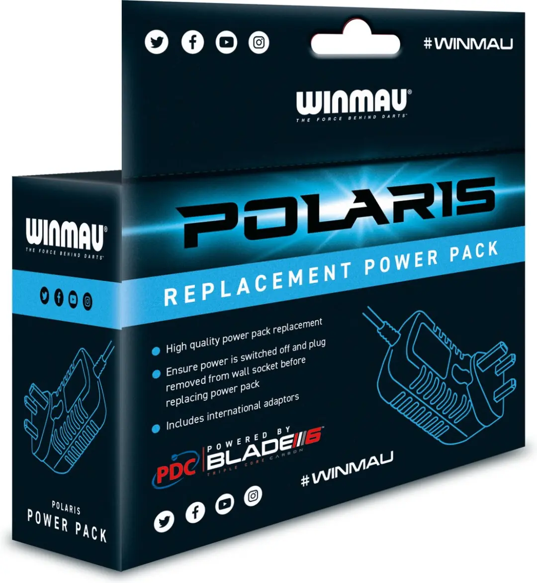 Winmau Polaris Dartbordverlichting - Black/Blue