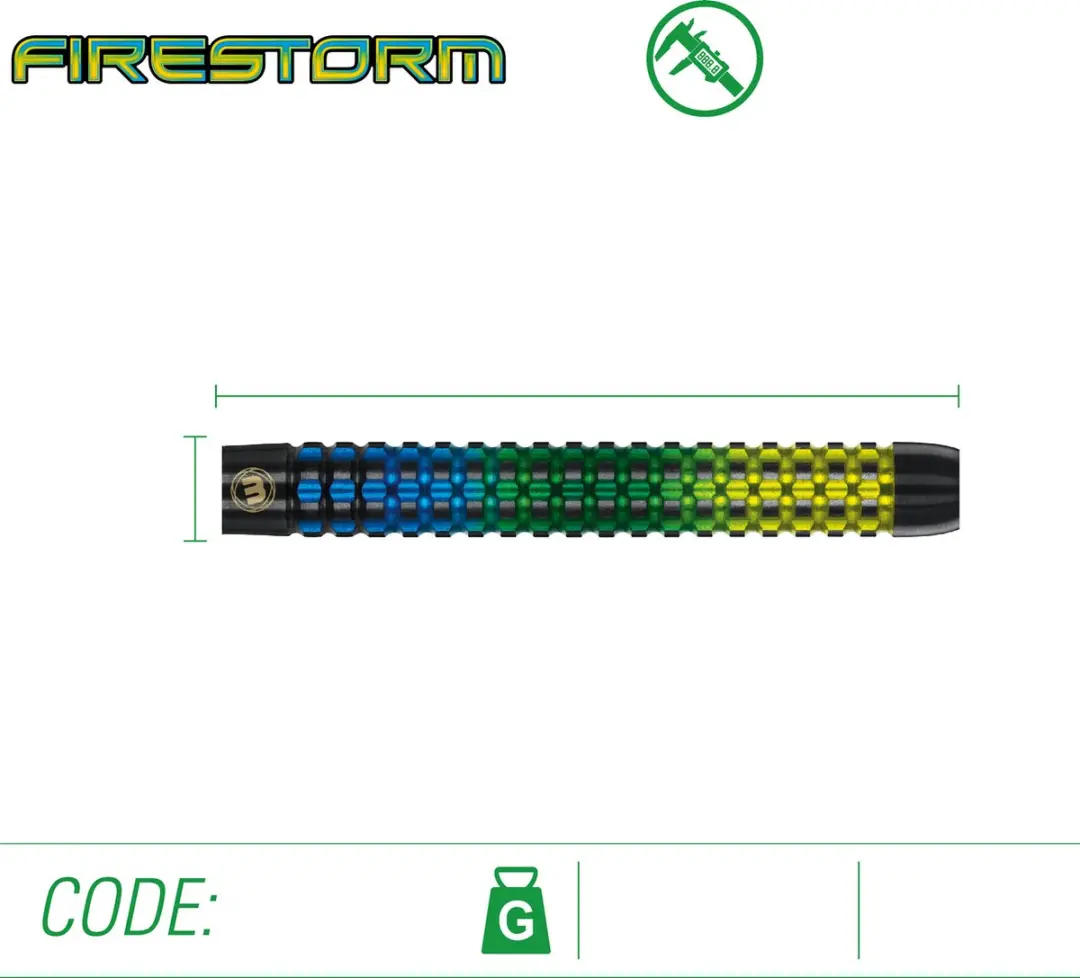 Winmau Firestorm 90% Soft Tip Darts - 3 Stuks - Multi/Zwart