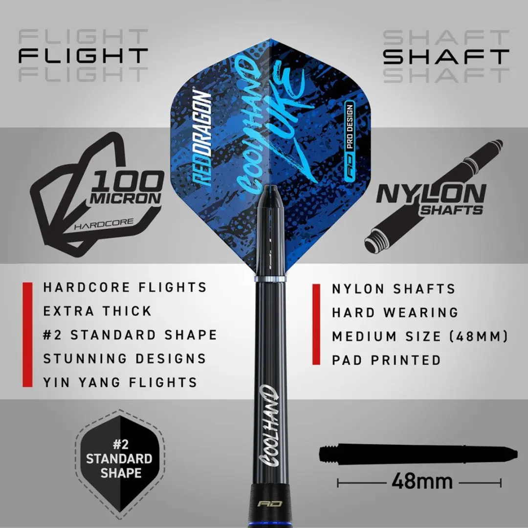 Red Dragon Luke Humphries Coolhand Luke Dartpijlen RDD2702-DS - 3 Stuks