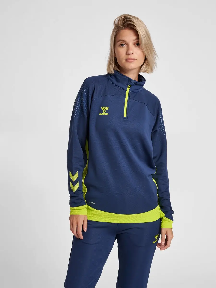 Hummel hmlLEAD Trainingstop - Denimblauw/groen