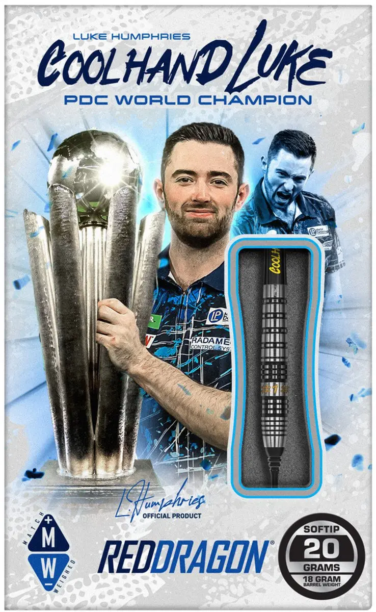 Red Dragon Luke Humphries Prestige 90% Soft Tip Darts - 3 Stuks