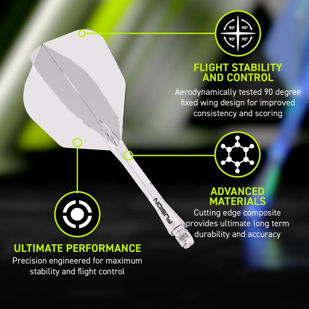 Winmau Fusion NO6 Dartvleugels - Transparant - 3 Stuks