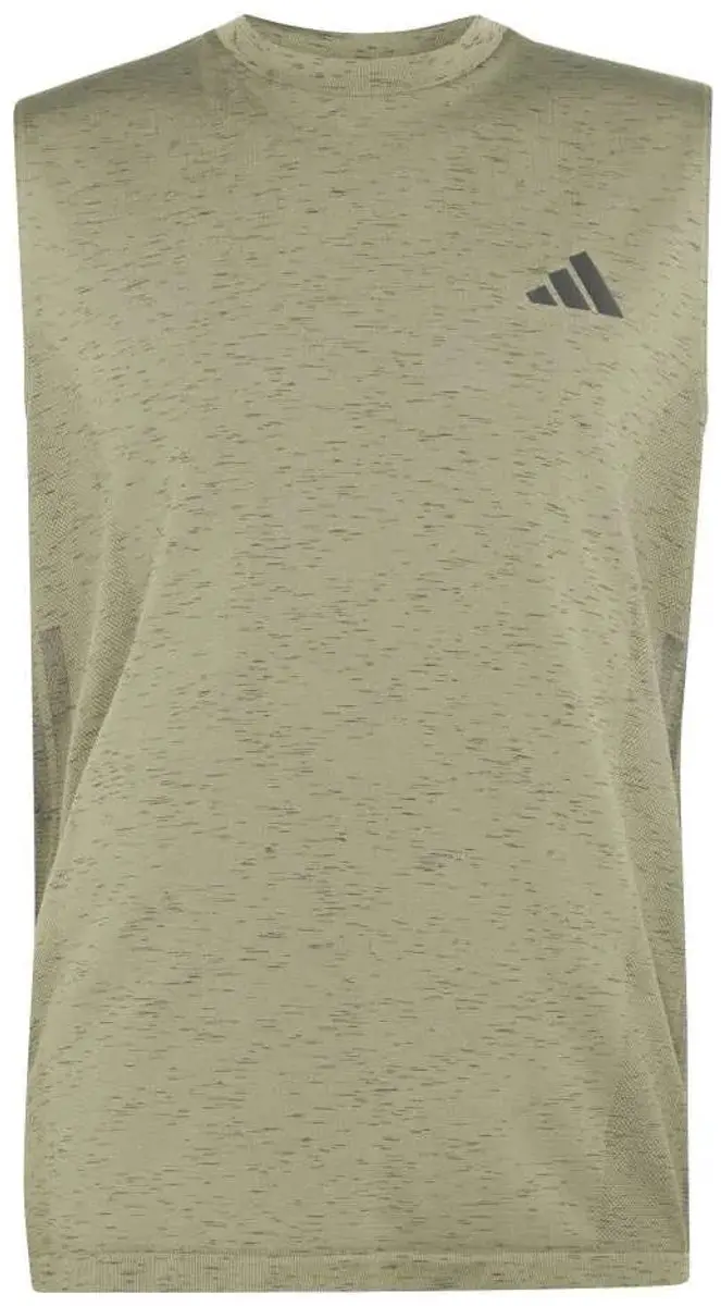 Adidas Workout Essentials Mouwloos T-shirt Olive Strata Melange M