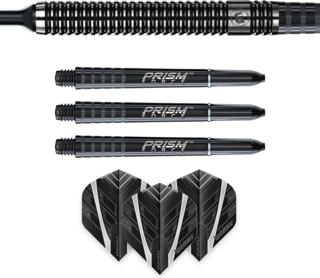 Winmau Blackout Soft Tip Darts 3 Stuks - Zwart/Zilver
