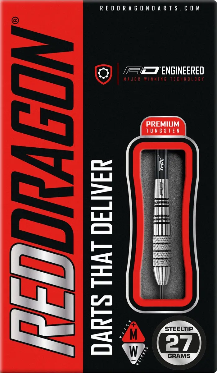 Red Dragon Sidewinder 80% Dartpijlen - 3 Stuks - Zilver/Zwart