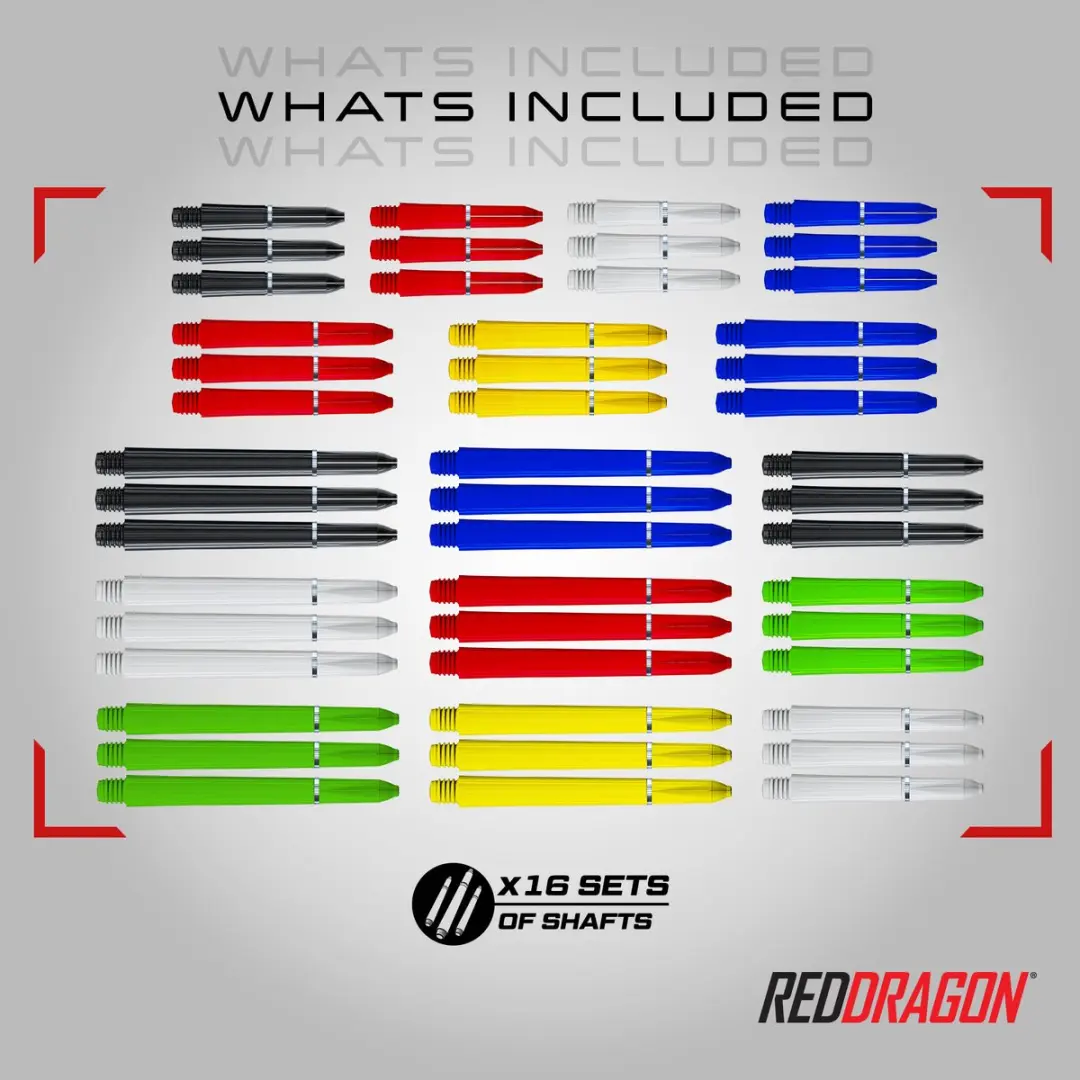 Red Dragon CFP Dart-accessoirepakket 200 Stuks - Wit/Blauw/Rood/Geel/ Groen/Orange