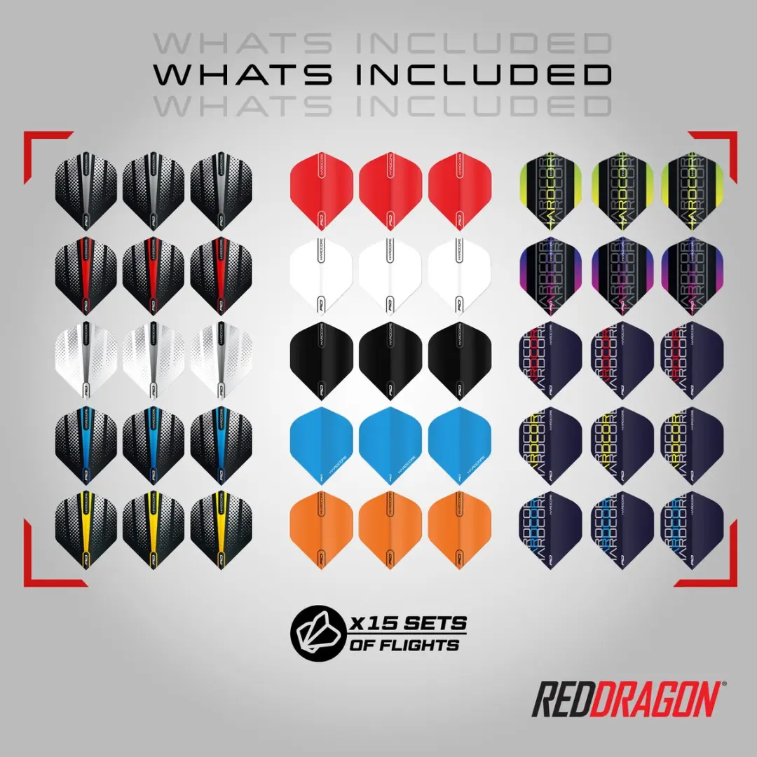 Red Dragon CFP Dart-accessoirepakket 200 Stuks - Wit/Blauw/Rood/Geel/ Groen/Orange
