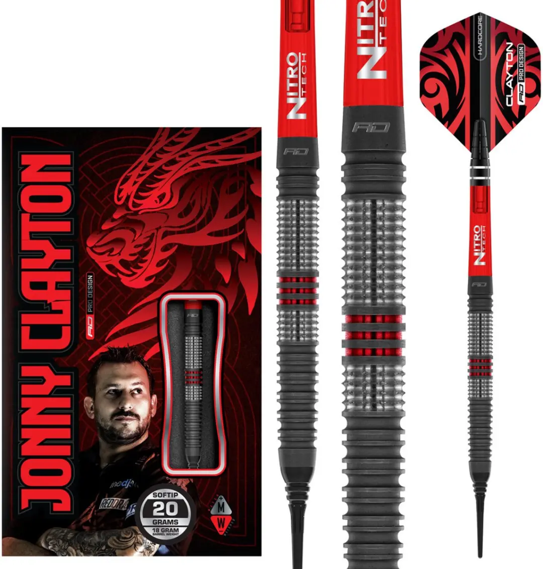 Red Dragon Jonny Clayton Hiraeth 90% Soft Tip Darts - 3 Stuks