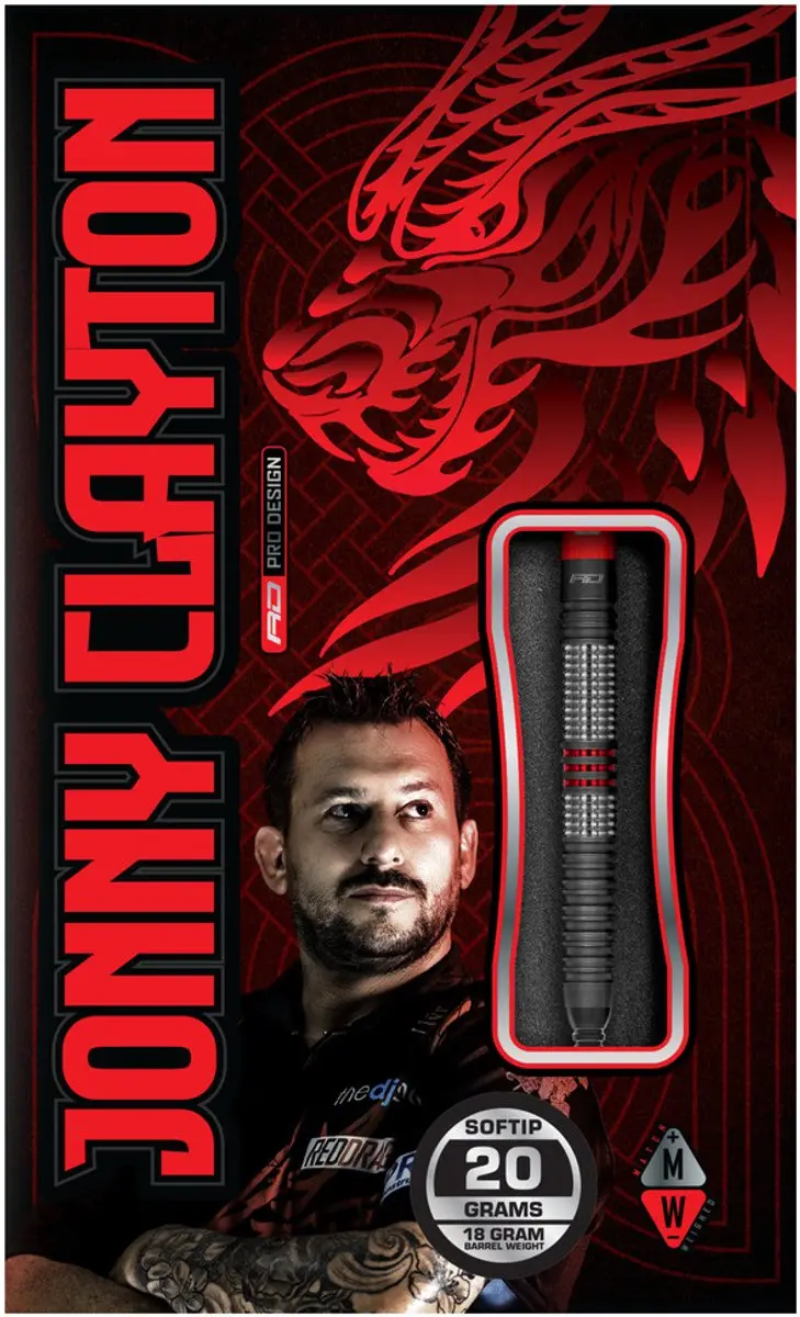 Red Dragon Jonny Clayton Hiraeth 90% Soft Tip Darts - 3 Stuks - afbeelding 6 van 6