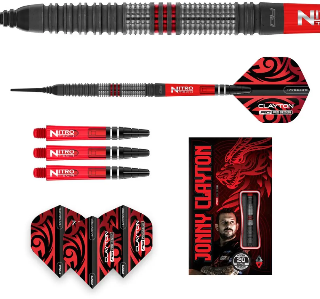 Red Dragon Jonny Clayton Hiraeth 90% Soft Tip Darts - 3 Stuks