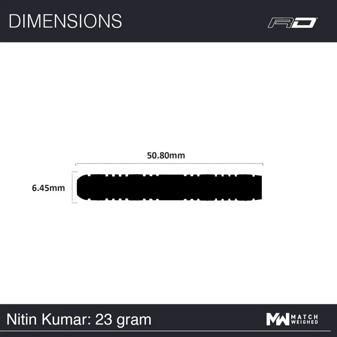 Winmau Nitin Kumar 90% Dartpijlen - 3 Stuks - Oranje/Zilver