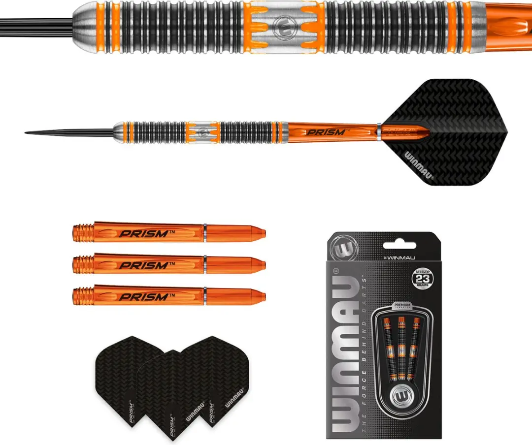 Winmau Nitin Kumar 90% Dartpijlen - 3 Stuks - Oranje/Zilver