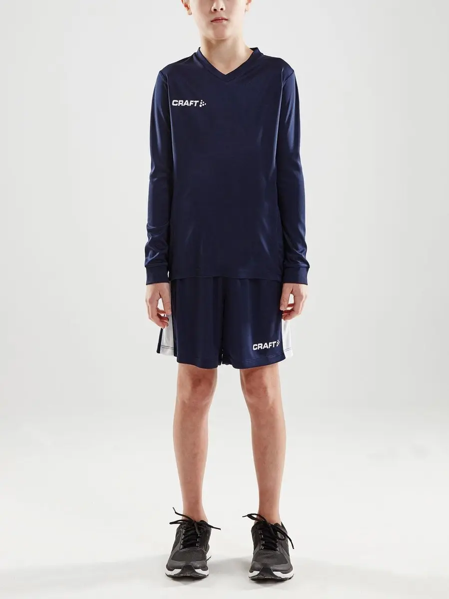 Craft Squad Jersey Solid LS Shirt Junior - Maat 158 - Blauw/Wit