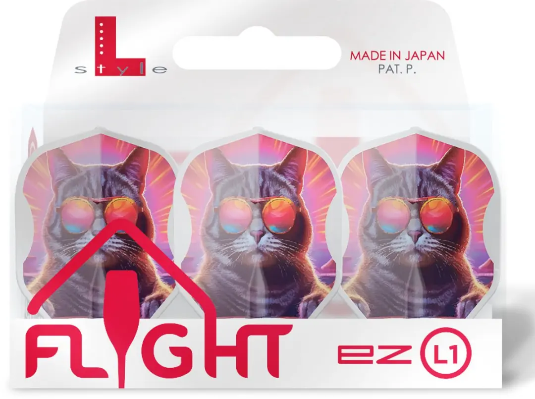 L-Style L1 EZ Party Dart Flights - Paars/Rozeroze - 3 Stuks