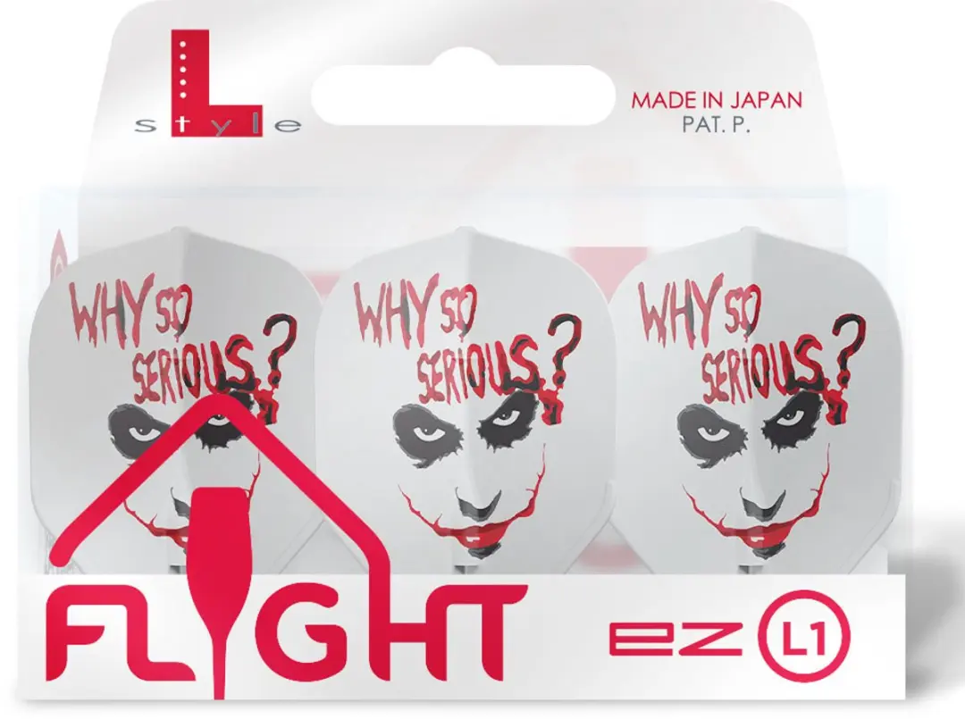L-Style L1 EZ Joker Dart Flights - 3 Stuks - Rood/Wit