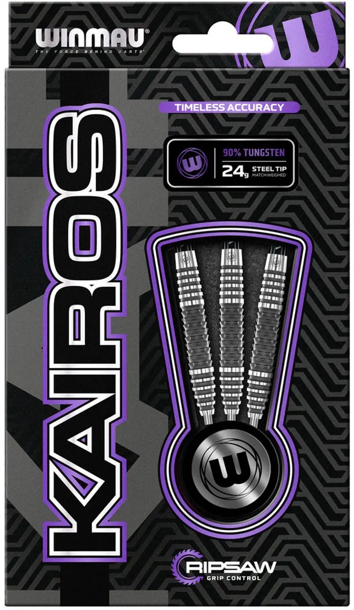Winmau Kairos 02 Dartpijlen 3 Stuks - Zilver/Zwart