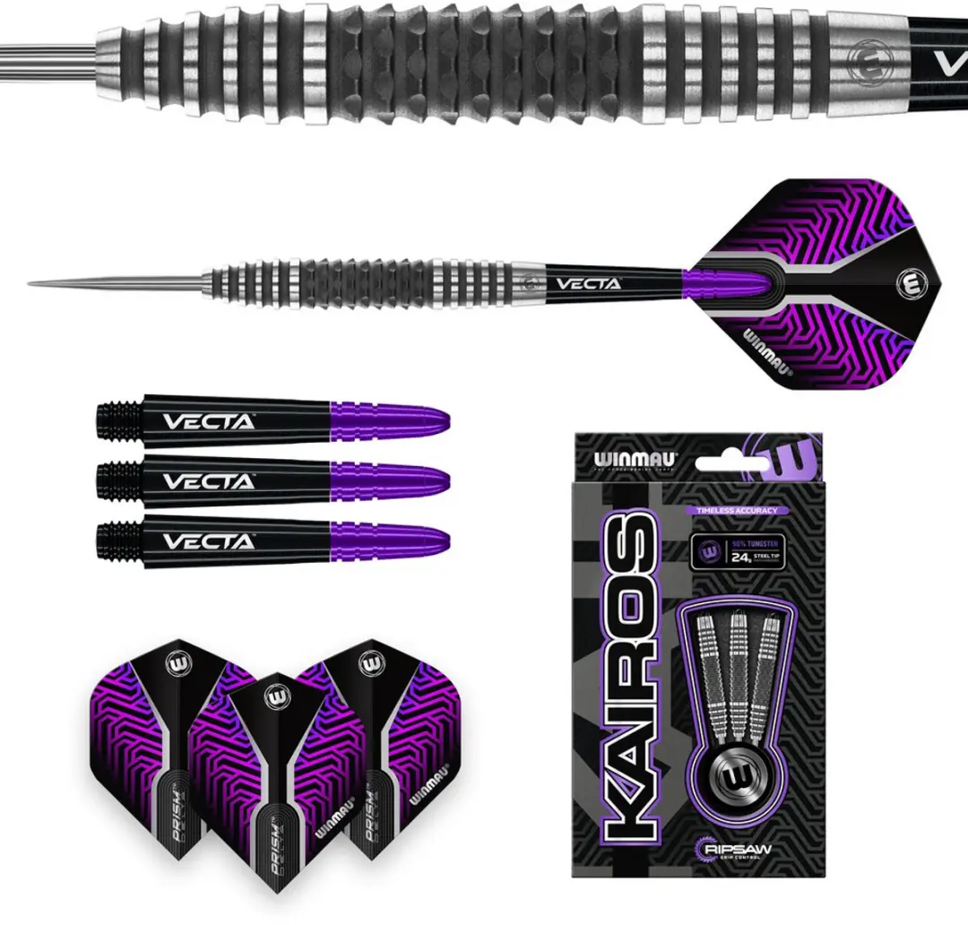 Winmau Kairos 02 Dartpijlen 3 Stuks - Zilver/Zwart