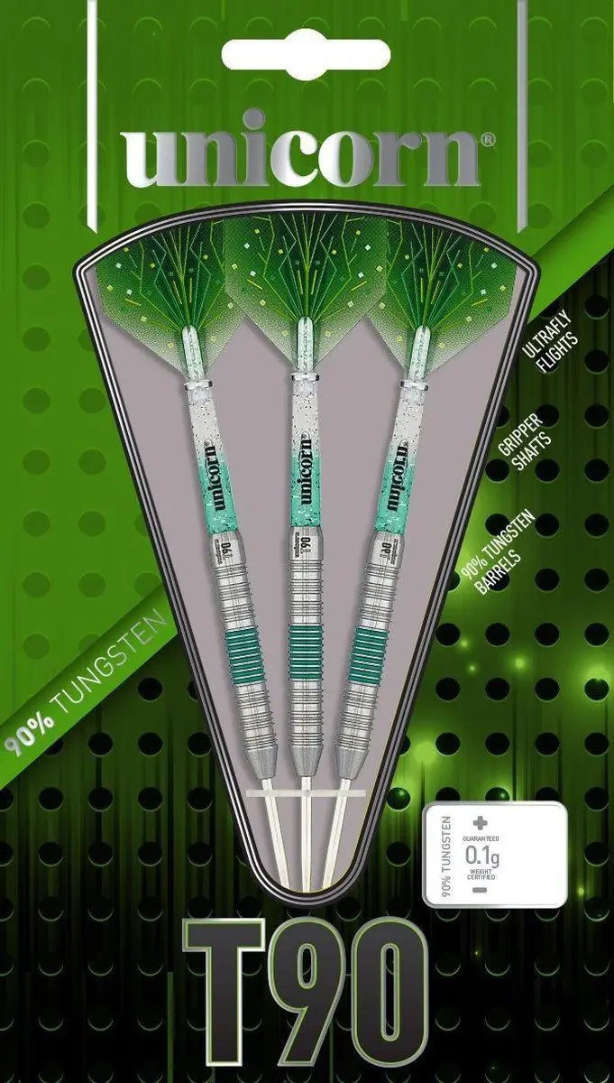 Unicorn Core XL T90 Dartpijlen - 3 Stuks - Groen 90%