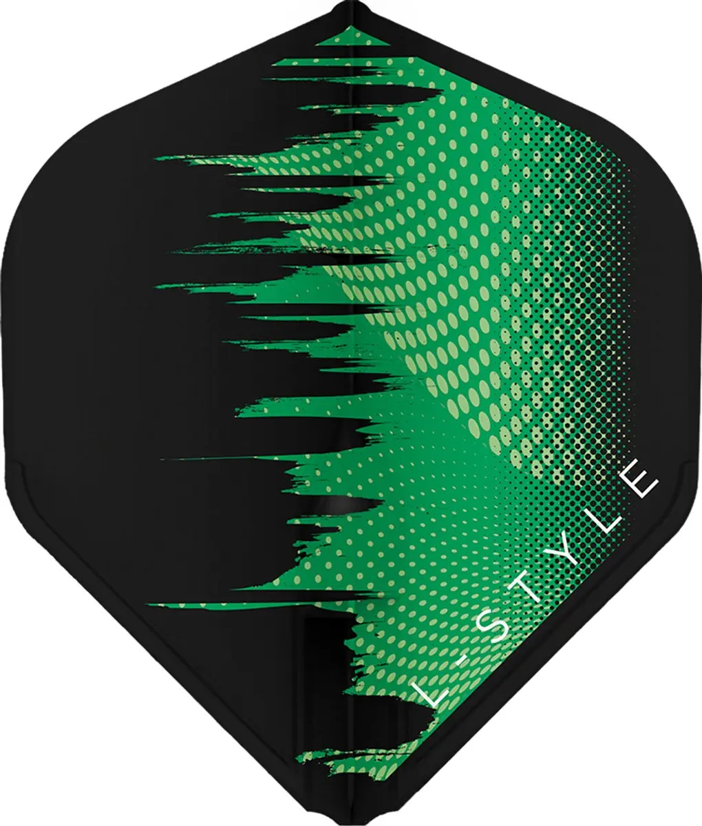 L-Style Champagne L1 EZ David Evans Dart Flights F11006 - 3 Stuks - Groen/Zwart