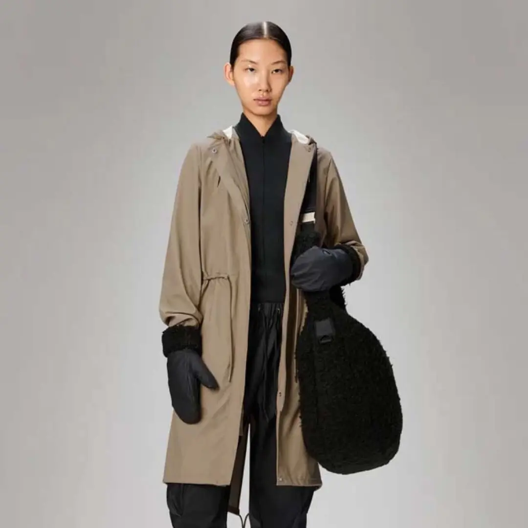 Rains String Parka Beige