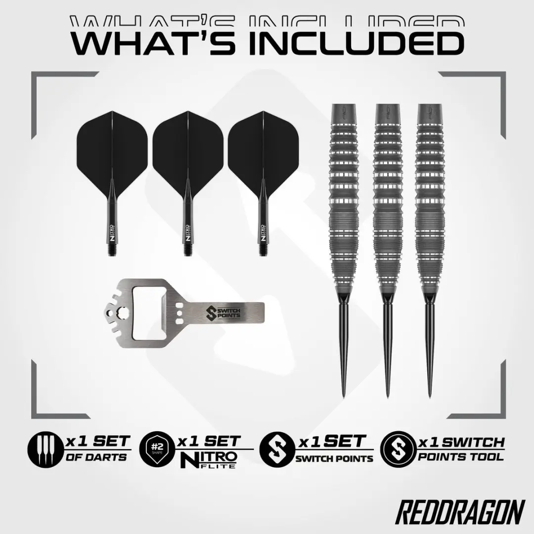 Red Dragon Sable Grey Torpedo Switch Point Dartpijlen - 3 Stuks