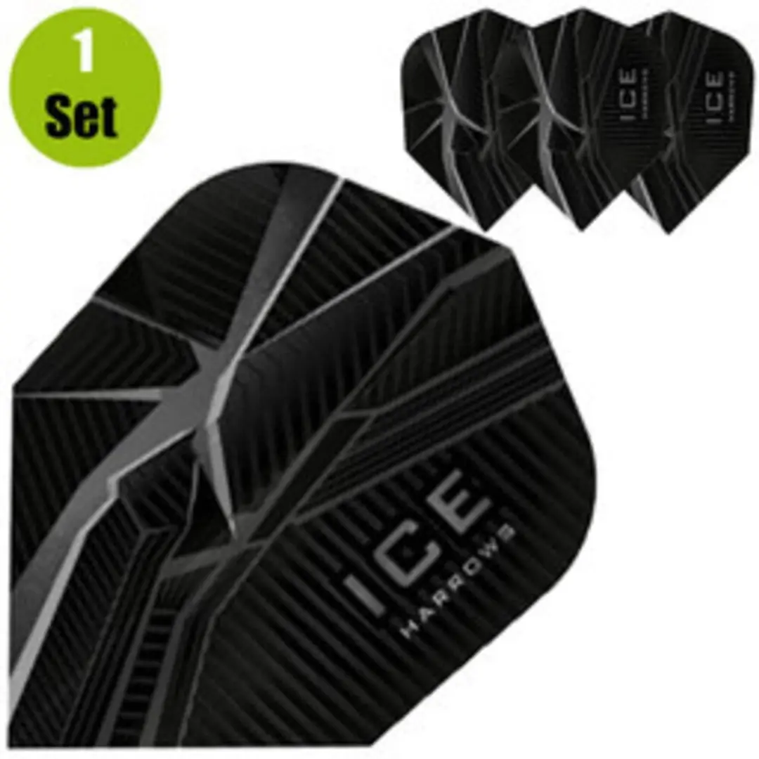 Harrows ICE Recut Black Dart Flights HF3404 - 3 Stuks