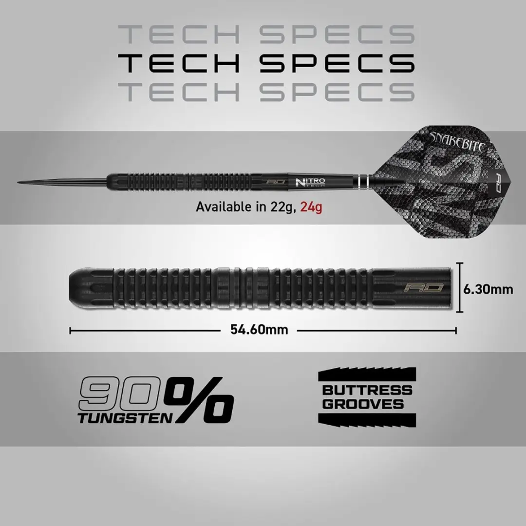 Red Dragon Peter Wright Black Mamba 90% Dartpijlen - 3 Stuks